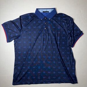 Greyson Dark Blue Patterned Polo Shirt